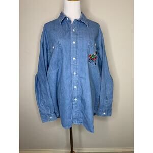 Vintage Beetle Bailey Chambray Button Up Shirt Sz XL Cotton